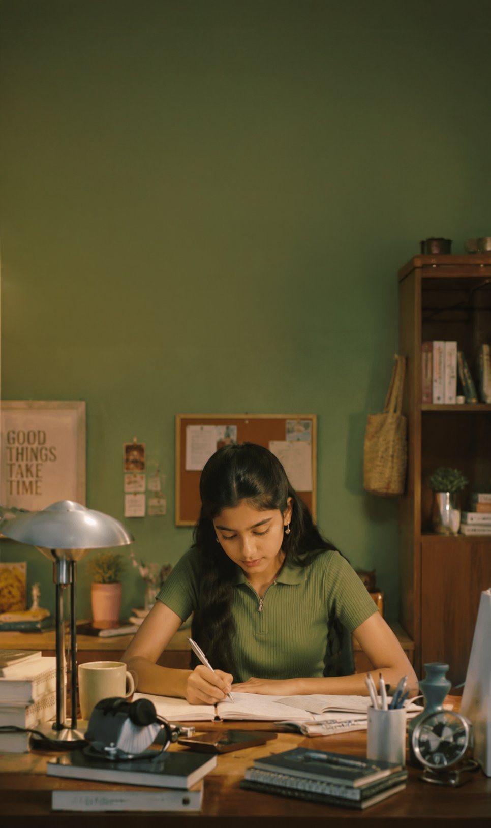 A student reading