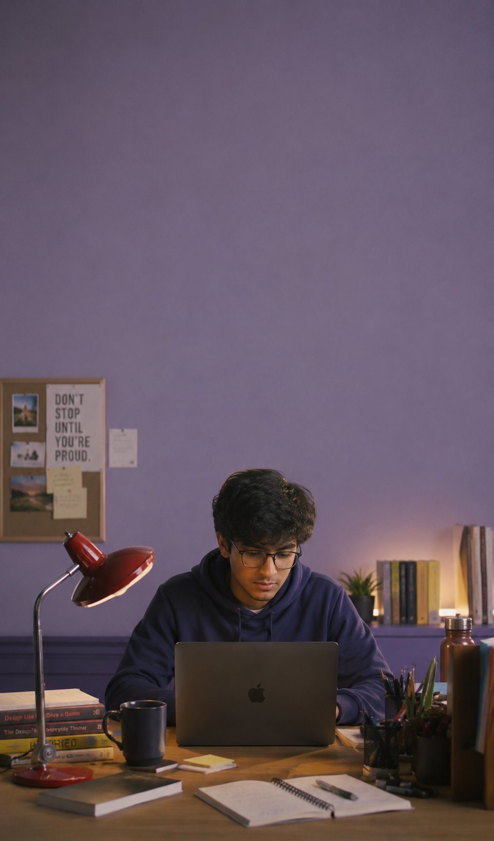 A student at work
