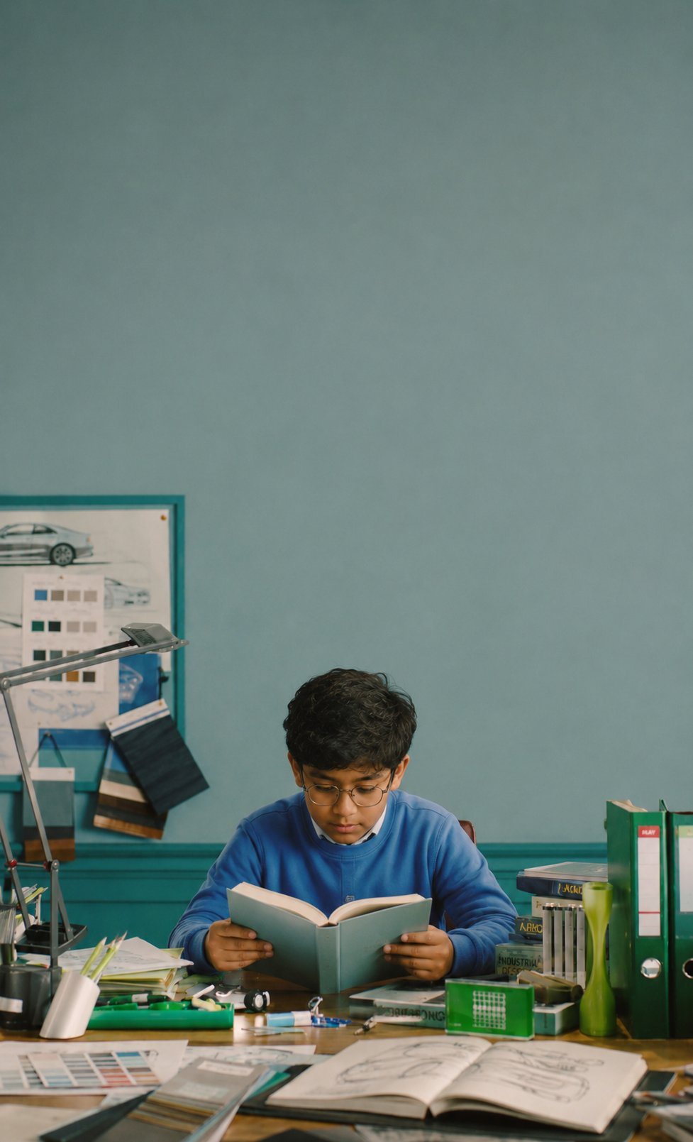 A student at work